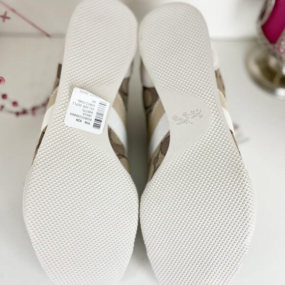 Coach NWB Kelson Kelson Outline Signature Suede Sneakers Khaki Chalk Size 8M - Picture 9 of 16